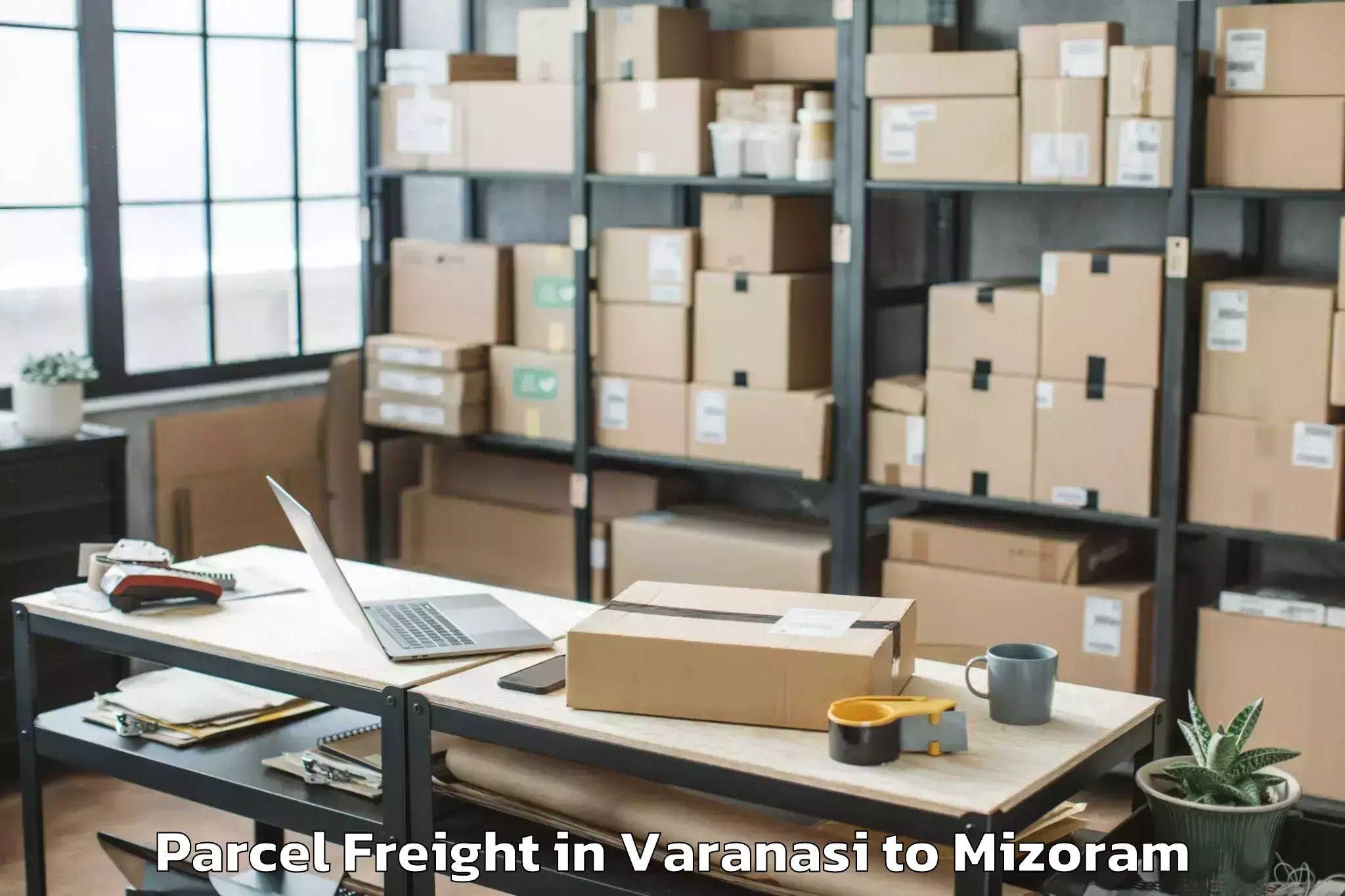 Trusted Varanasi to Khawzawl Parcel Freight